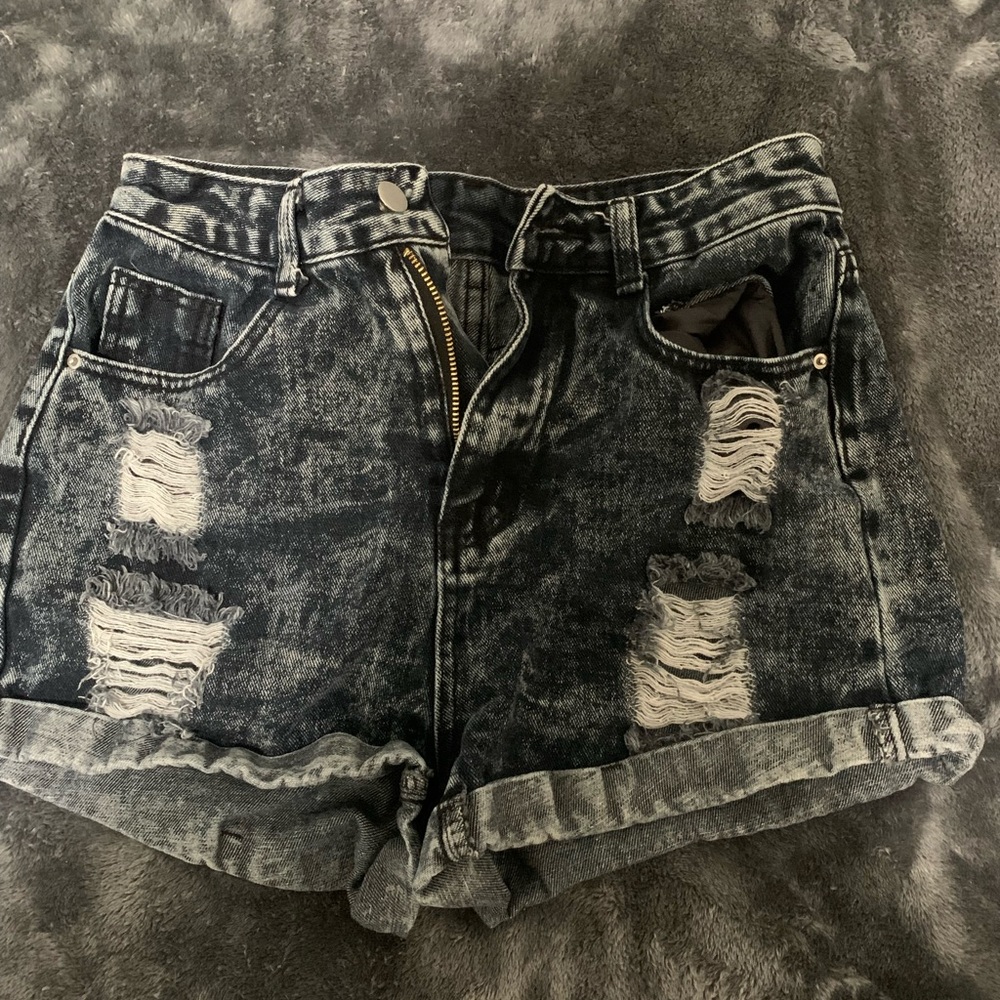 Black Ripped Shorts